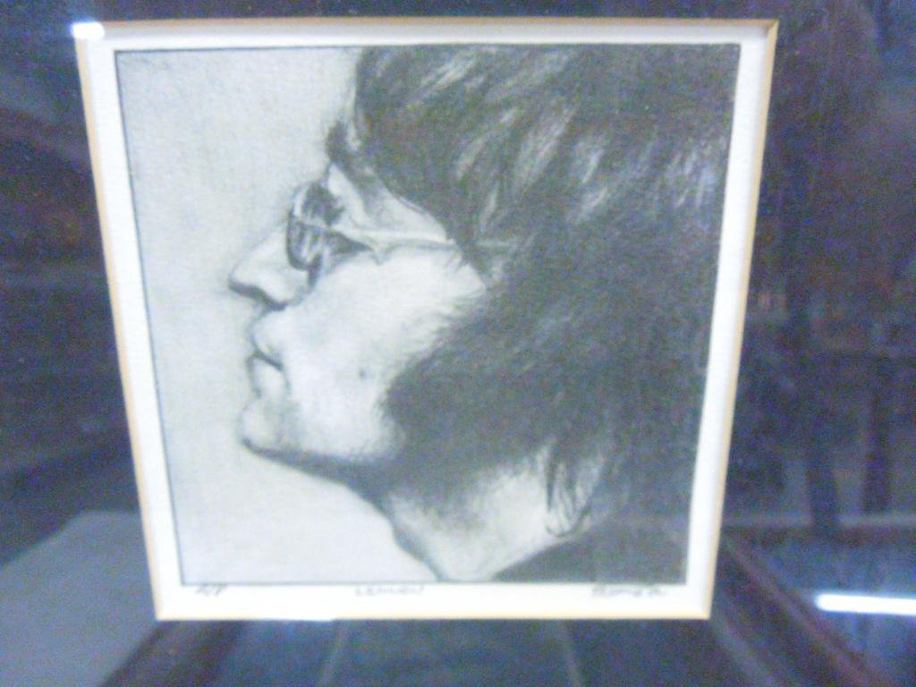 Phil Kutno LENNON, DYLAN and JOPLIN +1 free Signed/#d: 4 Phil Kutno Pencil Portraits, Framed, and Signed Lithographs Including: Lennon, Dylan, Ozzy, Joplin. Renowned artist to the rock, music scene. Near mint. The LENNON one is especially amazing. Each SI