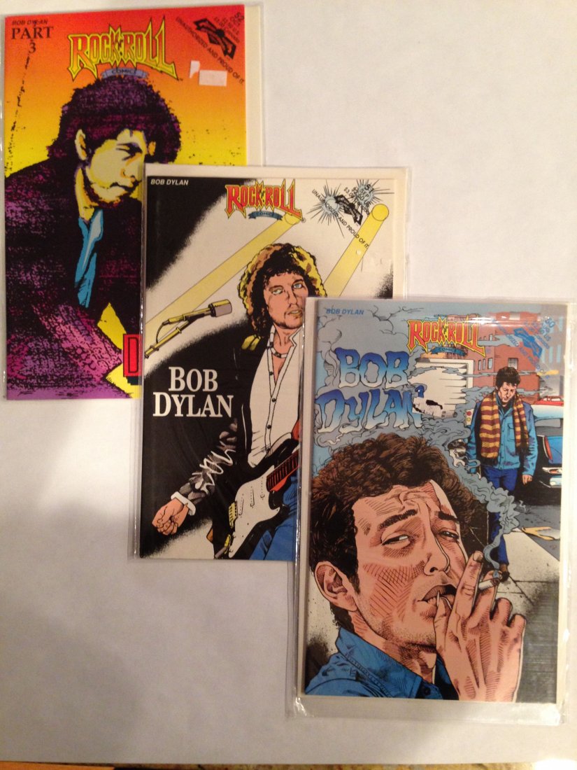 BOB DYLAN COMICS - 1992. ALL 3 ISSUES: BOB DYLAN COMICS - 1992. ALL 3 ISSUES. Mint and still sealed. By Revolutionary.