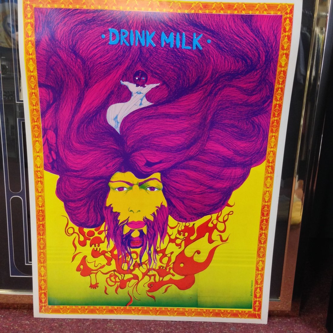 DRINK MILK BLACKLIGHT POSTER: DRINK MILK BLACKLIGHT POSTER. Eric Thono.