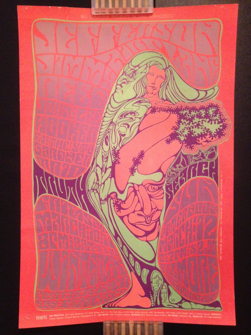 Jefferson Airplane - Winterland 1967: Jefferson Airplane Poster - Winterland (San Francisco, CA) Mar 10, 1967. Wes Wilson poster. Jefferson Airplane, Jimmy Reed and the Stu Gardner Trio weigh in with mixed images of beauty, the primitive 