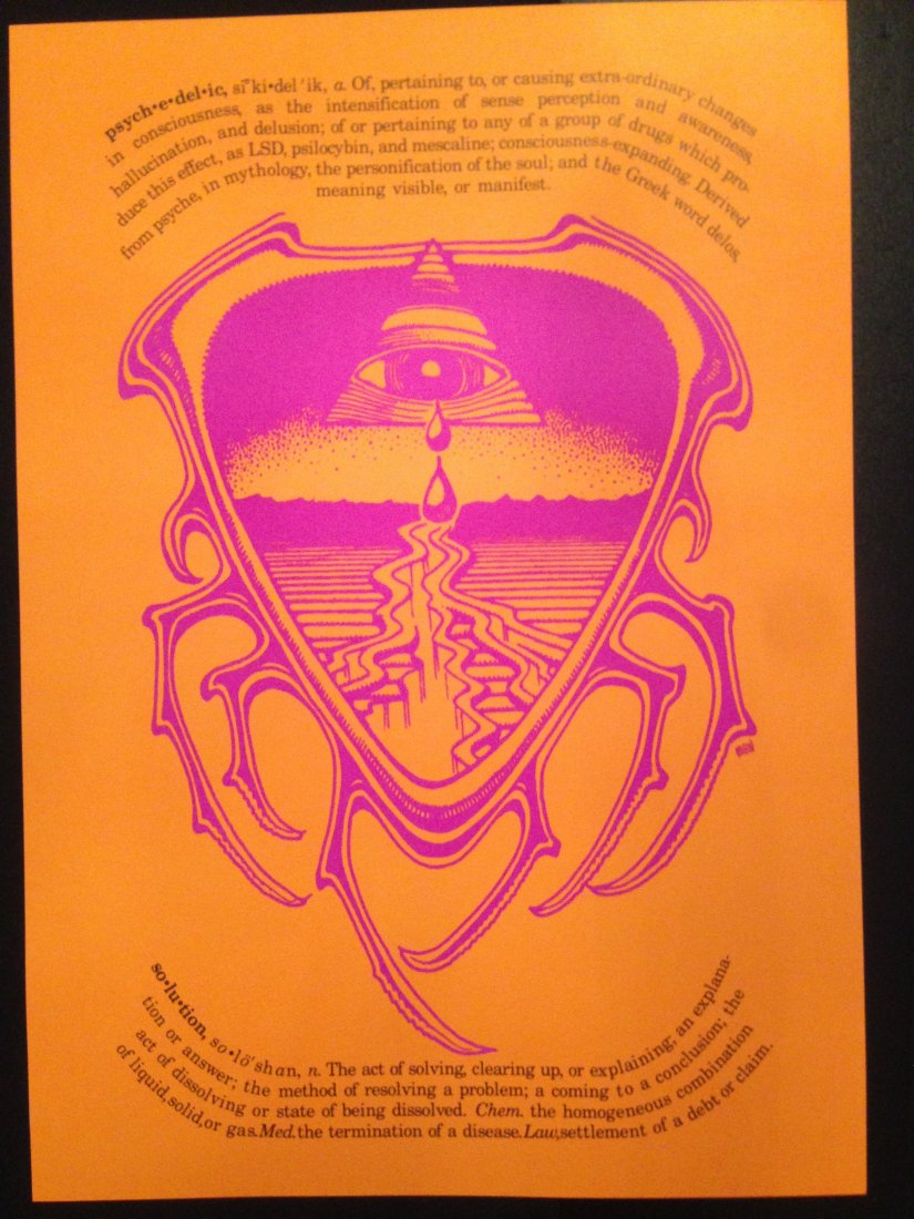CRYING EYE PSYCHEDELIC SOLUTIONS 1987 - RICK Griffin: CRYING EYE PSYCHEDELIC SOLUTIONS NEW YORK CITY 1987 - RICK Griffin original. RICK GRIFFIN (1944 - 1991) Celebrated San Francisco poster artist started in California surf culture and moved on to Ken Ke