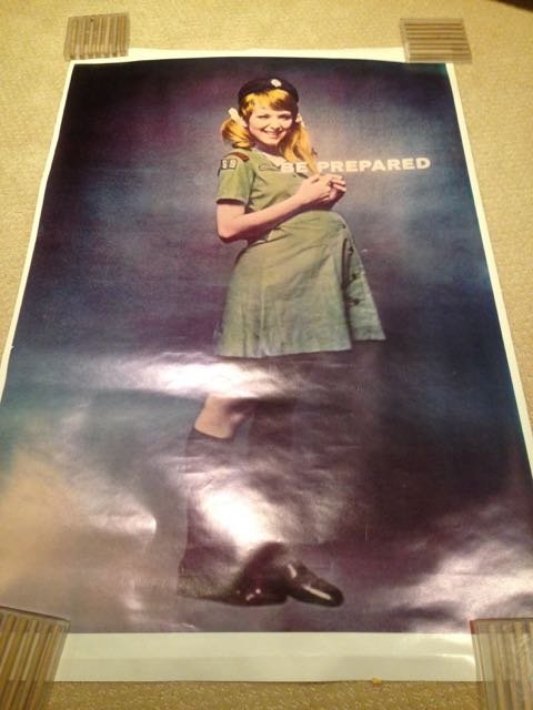 SUPER RARE GIRLS SCOUTS BOOTLEG POSTER - PREGNANT GIRL: SUPER RARE GIRLS SCOUTS BOOTLEG POSTER - PREGNANT GIRL SCOUT. WITH MOTTO - BE PREPARED.