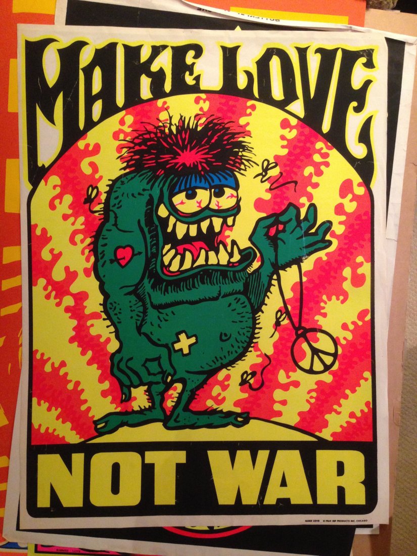 MAKE LOVE NOT WAR BLACKLIGHT POSTER