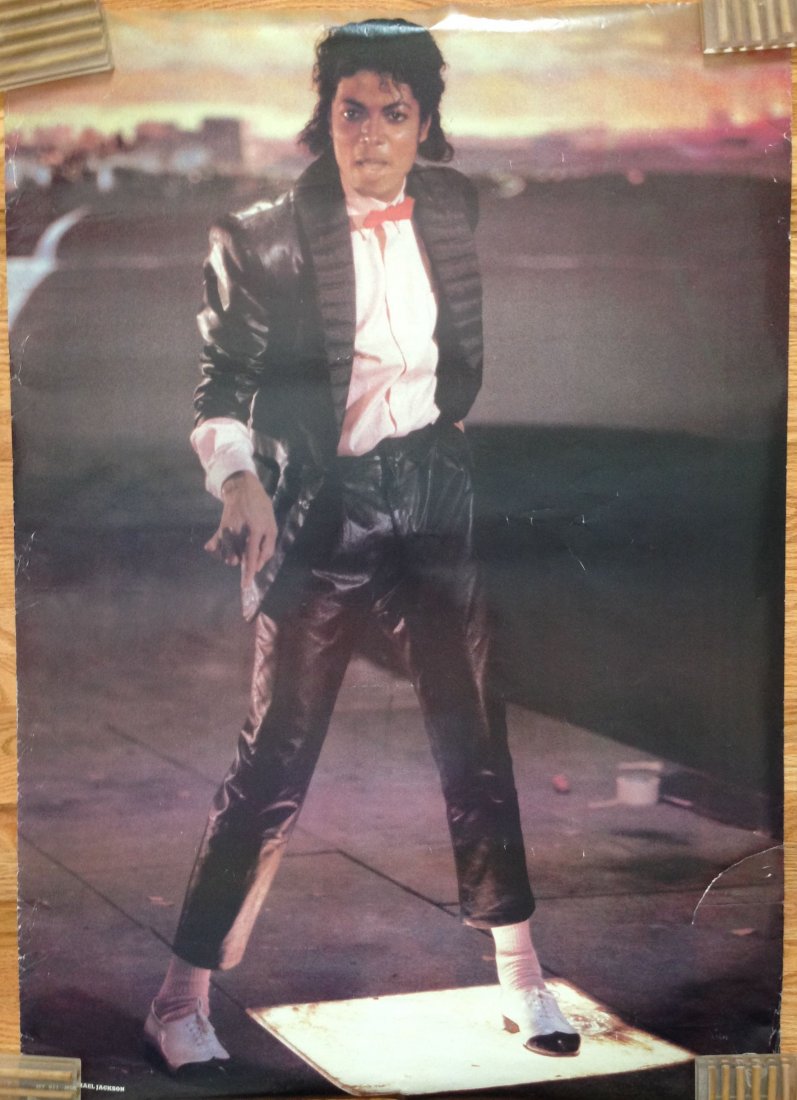Michael Jackson Poster Collection - (lot of 2): Michael Jackson Billie Jean - 1982 23x33 pinholes and slight edgewear Michael Jackson - 1983 23x35 - Bi-Rite posters -left edge tear