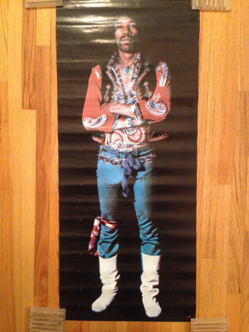 JIMI HENDRIX 1969 DOOR POSTER: JIMI HENDRIX 1969 DOOR POSTER. 15 x 34. Slight markings.