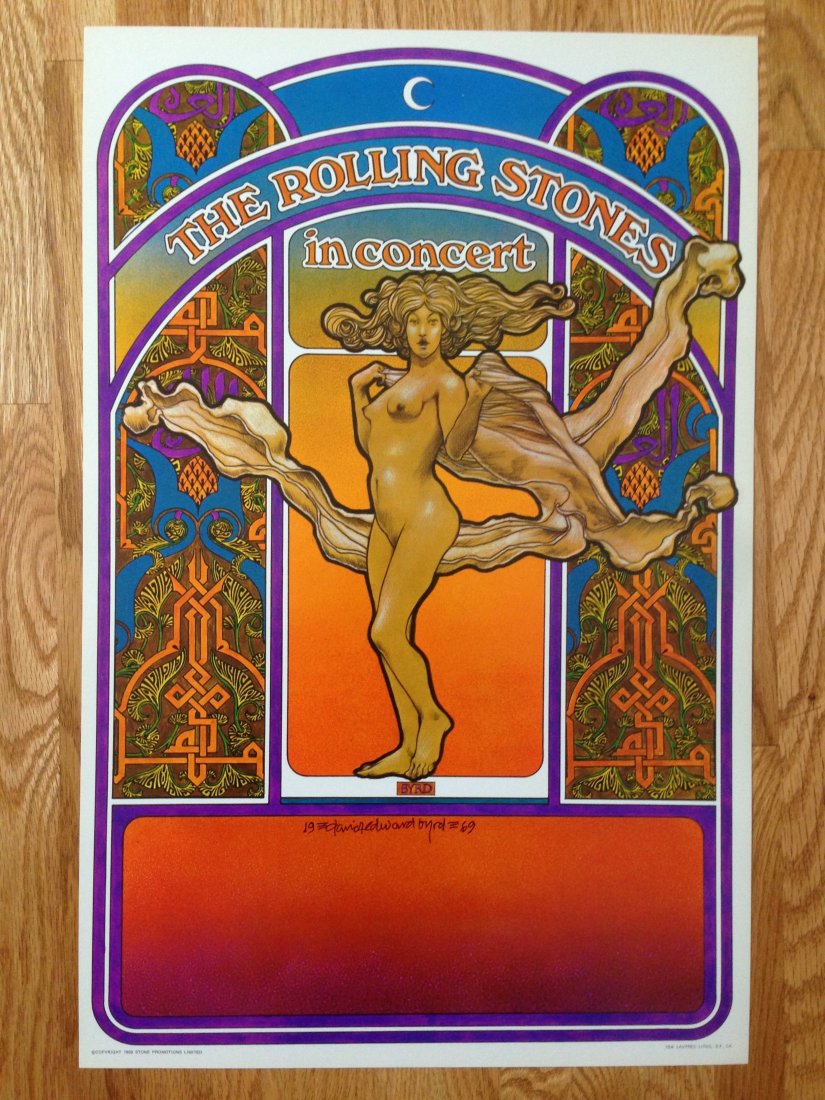 ROLLING STONES TOUR BLANK - 1969 - DAVID EDWARD BYRD: ROLLING STONES TOUR BLANKORIGINAL FROM 1969DAVID EDWARD BYRDSIGNED17" x 22"ORIGINAL FIRST PRESSINGARTIST OF THE MONTH - DAVID EDWARD BYRDDavid Byrd was born April 4, 1941, in what is now Cleveland, Te