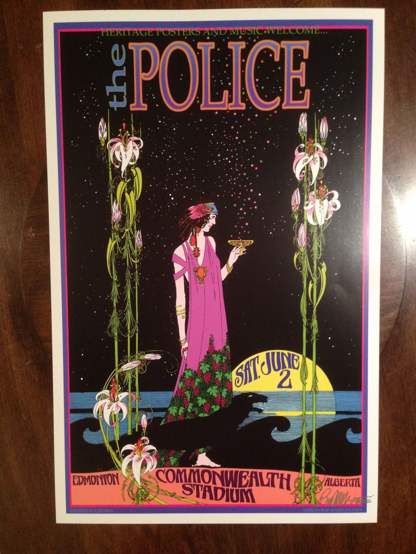 THE POLICE AT COMMONWEALTH STADIUM - SIGNED: THE POLICE AT COMMONWEALTH STADIUM - SIGNED BY BOB MASSE.