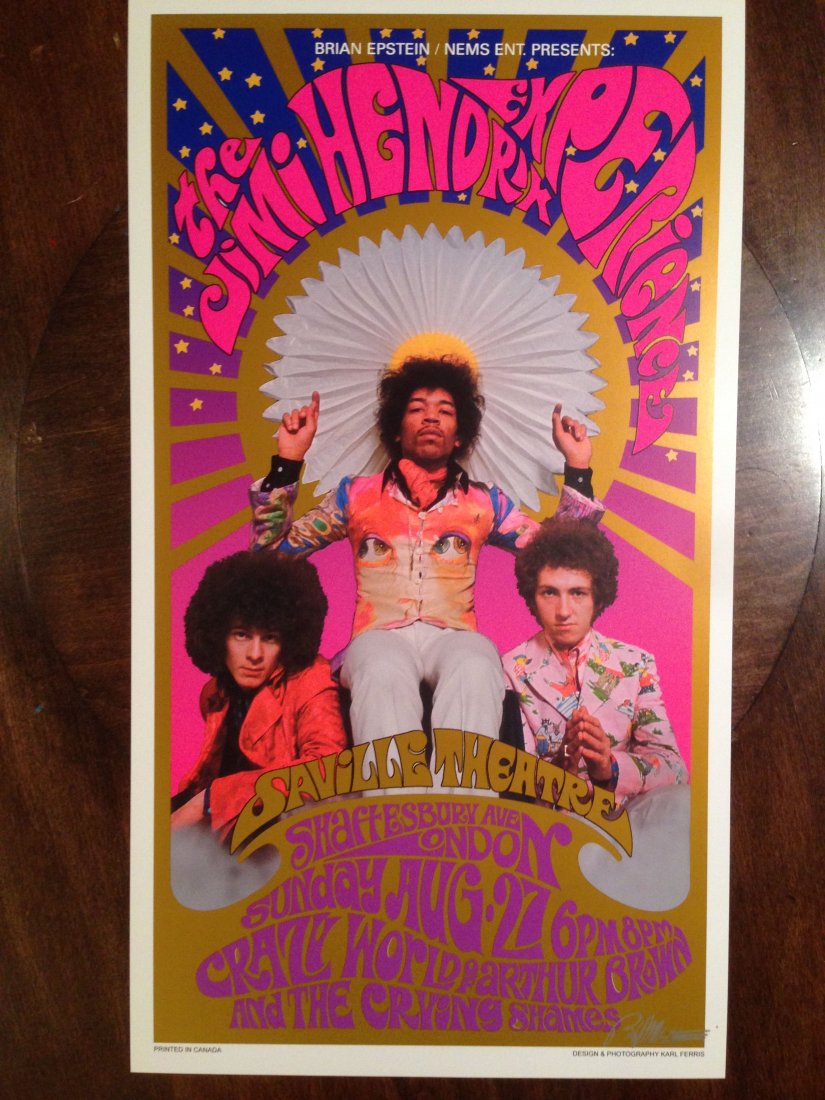 JIMI HENDRIX - SAVILLE THEATER - SIGNED: JIMI HENDRIX - SAVILLE THEATER - SIGNED