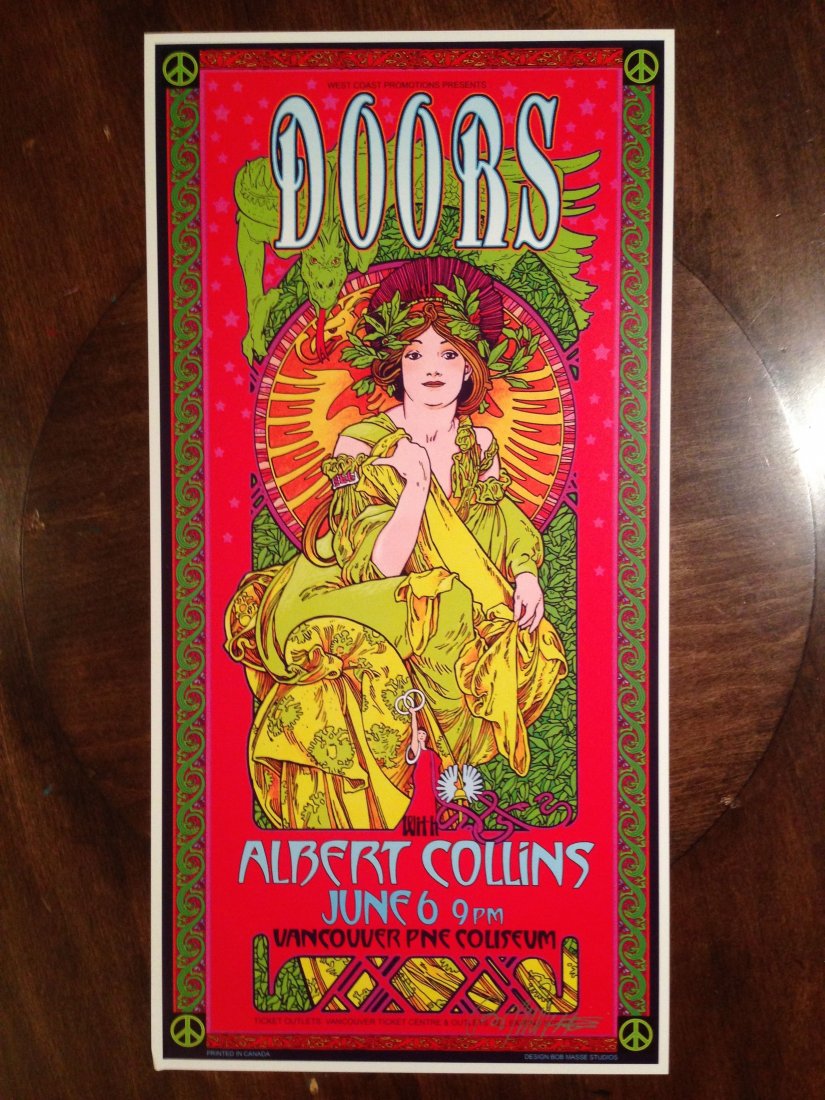 DOORS WITH ALBERT COLLINS - VANCOUVER - SIGNED: DOORS WITH ALBERT COLLINS - VANCOUVER - SIGNED BY ARTIST BOB MASSE