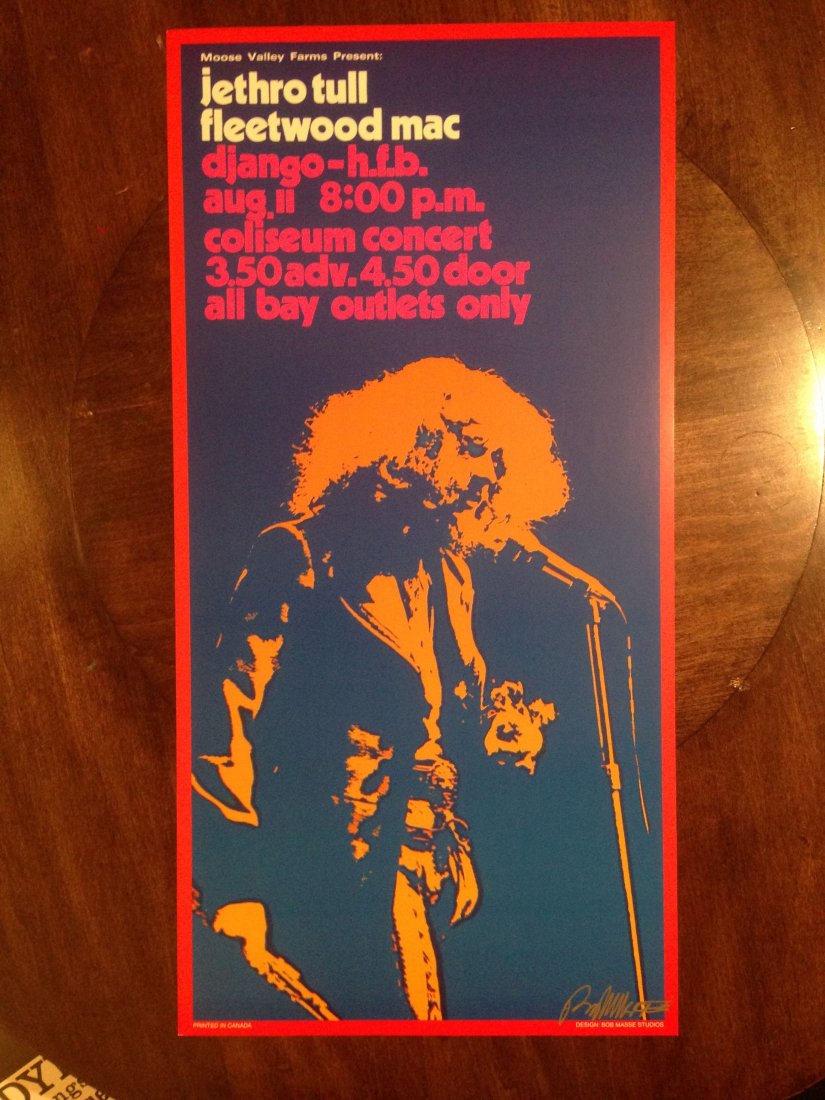 JETHRO TULL - FLEETWOOD MAC - SIGNED: JETHRO TULL - FLEETWOOD MAC - SIGNED BY ARTIST BOB MASSE