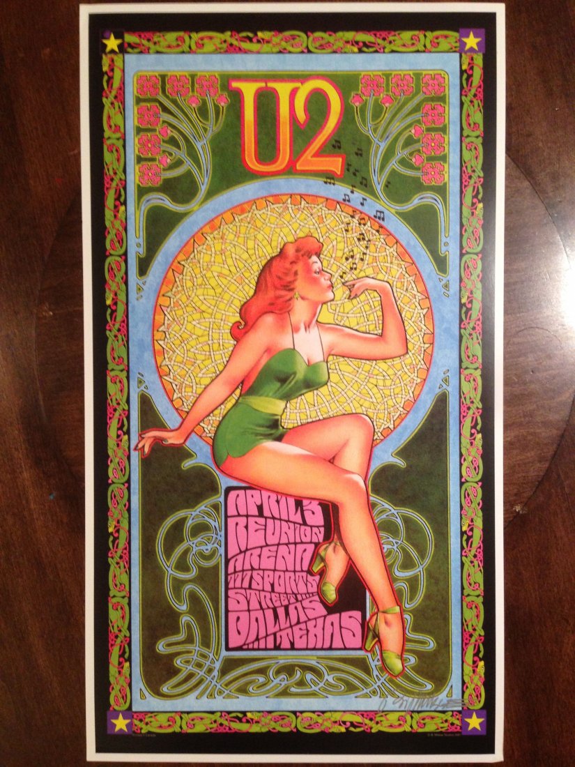 U2 - REUNION ARENA - DALLAS TEXAS - SIGNED: U2 - REUNION ARENA - DALLAS TEXAS - SIGNED BY ARTIST BOB MASSE.