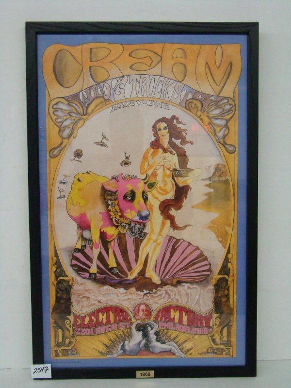 CREAM Lithograph - Electric Factory 1968: CREAM Lithograph "Electric Factory 1968" - 14"x24" Unframed. CREAM were rocks first Supergroup and their legacy shines. With the passing of Jack Bruce there will never be another Cream reunion but we 
