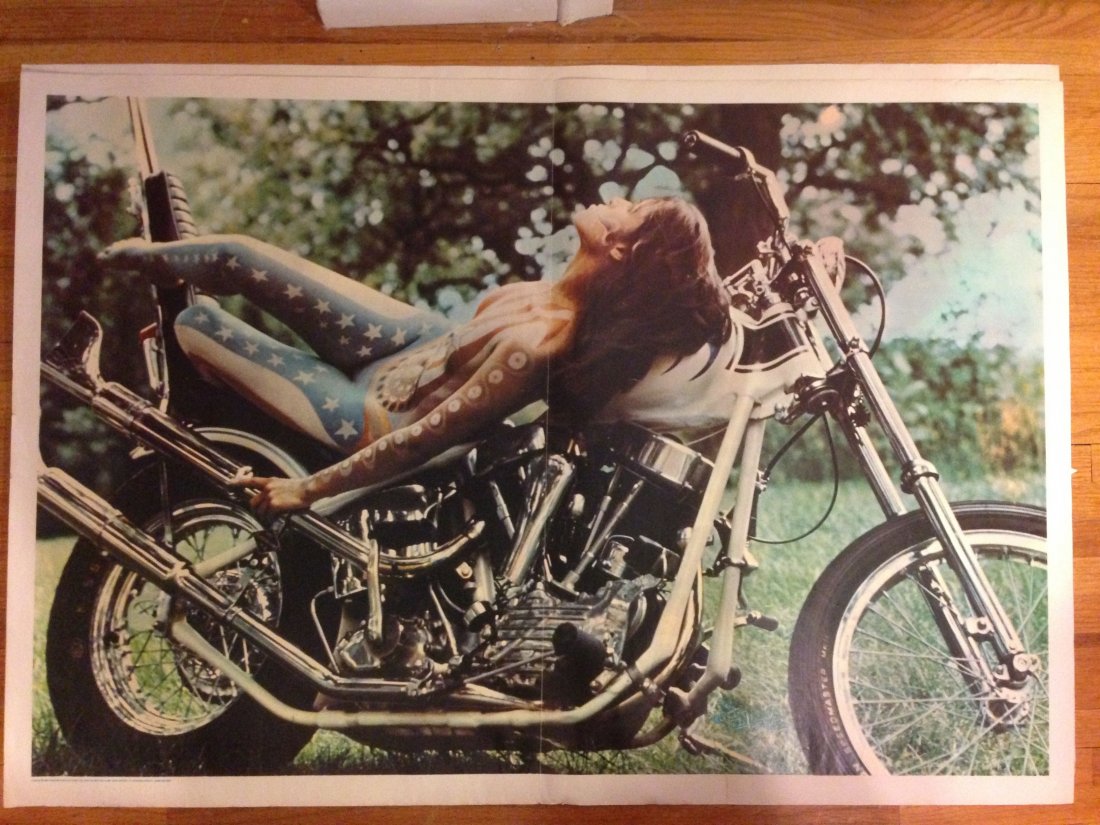 Pandora Painted Lady Series - 1968 - Biker Chick: Pandora Painted Lady Series - 1968 - Biker Chick - Design D. Nordahl. Photo by John Nelson. Every guy had this in his bedroom or garage in 1968-1970. 29â€ X 42â€