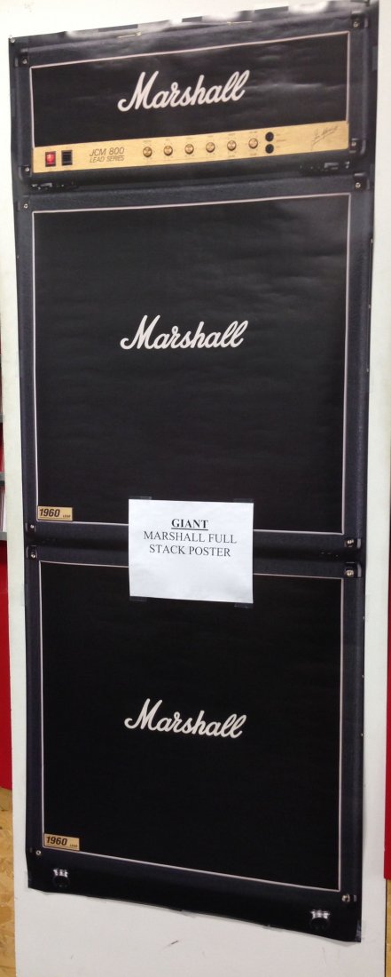 GIANT MARSHALL AMP FULL STACK POSTER: GIANT MARSHALL AMP FULL STACK POSTER. Over 4 feet tall ! Really cool for a band room, or garage.