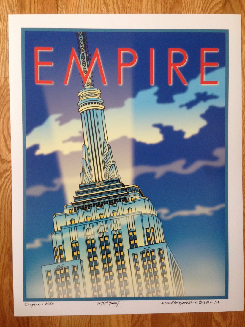 EMPIRE DAVID EDWARD BYRD - ARTIST PROOF: EMPIRE DAVID EDWARD BYRD SIGNED 17" x 22" ARTIST OF THE MONTH - DAVID EDWARD BYRD David Byrd was born April 4, 1941, in what is now Cleveland, Tennessee, and was raised in Miami Beach, Florida. David 