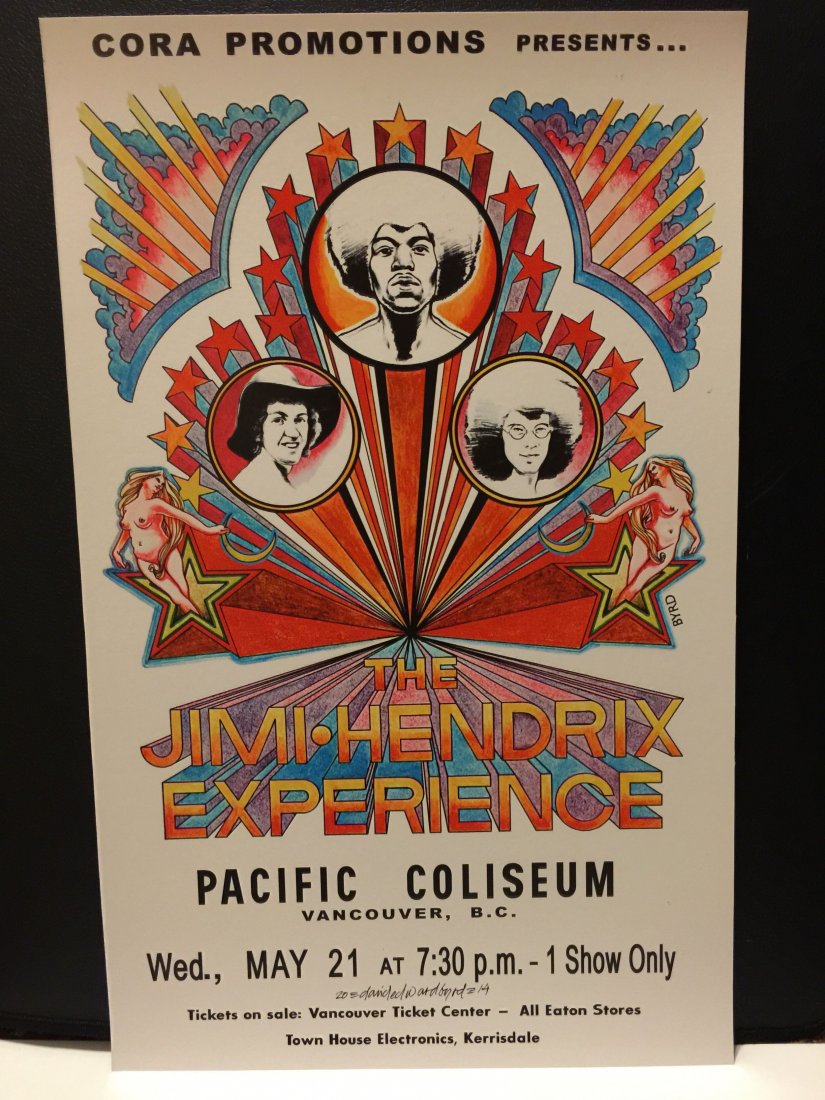 JIMI HENDRIX AT PACIFIC COLISEUM: JIMI HENDRIX AT PACIFIC COLISEUM. Rare authorized second print. Direct from the artist. David Byrd. On heavy stock. NEWLY ADDED 2ND LIMITED EDITION PRINTING -Â ONLY AUTHORIZED PRINTING DIRECT FROM T