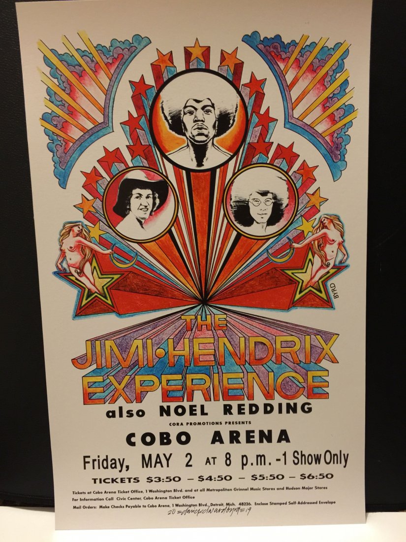 JIMI HENDRIX AT COBO ARENA: JIMI HENDRIX AT COBO ARENA. Rare authorized second print. Direct from the artist. David Byrd. On heavy stock. NEWLY ADDED 2ND LIMITED EDITION PRINTING -Â ONLY AUTHORIZED PRINTING DIRECT FROM THE ART
