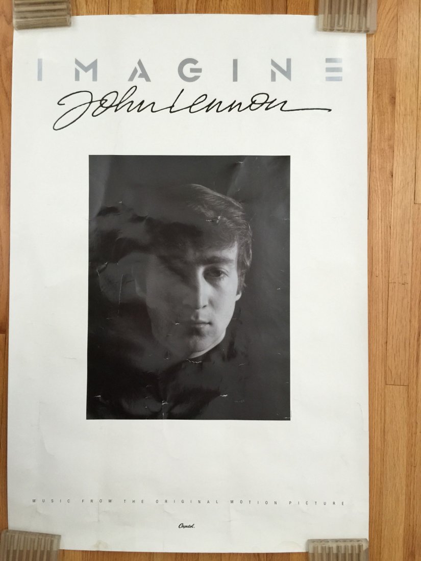 IMAGINE - JOHN LENNON POSTER: IMAGINE - JOHN LENNON POSTER about 24 x 36. Scuffs.