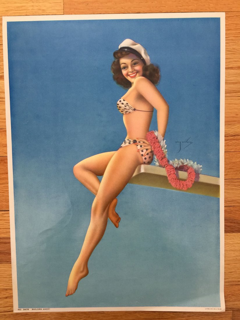 Billy De Vorss pin-up girl - #3475 - Sailors Ahoy !: Billy De Vorss pin-up girl - #3475 - Sailors Ahoy ! Near mint.