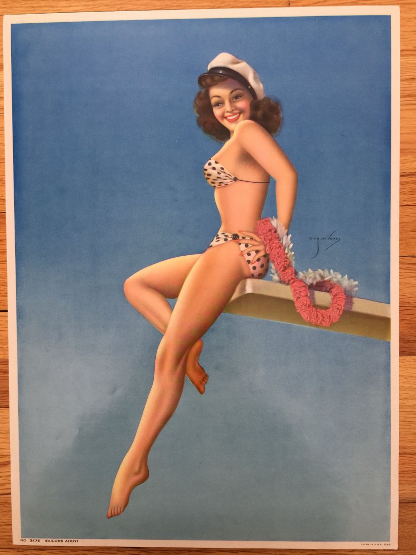 Billy De Vorss pin-up girl - #3475 - Sailors Ahoy !: Billy De Vorss pin-up girl - #3475 - Sailors Ahoy ! Near mint.