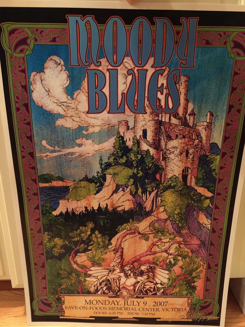 MOODY BLUES 2007 POSTER - SIGNED BY ARTIST: MOODY BLUES 2007 POSTER - SIGNED BY ARTIST BOB MASSE. About 15x22.