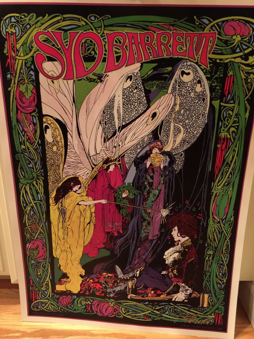 SYD BARRETT Signed by Bob Masse: SYD BARRETT Signed by Bob Masse. Syd Barrett Pink Floyd. This poster, designed by legendary 60s artist Bob Masse, features an exciting array of colors and shapes that pay homage to the complexity of S