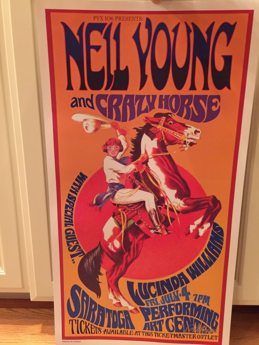 NEIL YOUNG - SARATOGA - Signed by artist: NEIL YOUNG - SARATOGA - Signed by artist Bob Masse ! ! ! This item is a comemorative piece, and was used to promote the original event. This poster was produced on the finest poster paper stock. It is