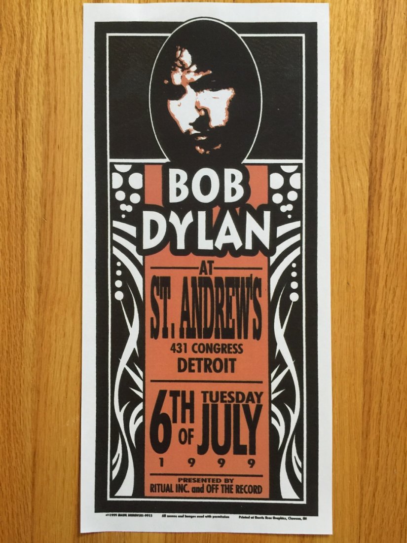 BOB DYLAN at St. Andrews in Detroit: BOB DYLAN at St. Andrews in Detroit