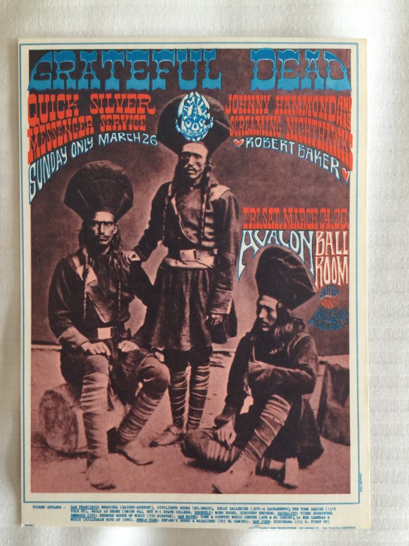 Grateful Dead postcard - FD54 ! ORIGINAL FIRST ! ! !: PERFORMER: Grateful Dead, Quicksilver Messenger Service, Johnny Hammond & His Screaming Nighthawks, Robert Baker. LIGHT SHOW: North American Ibis Alchemical Co. FD054 by ARTIST: Rick Griffin. DATE: Ma