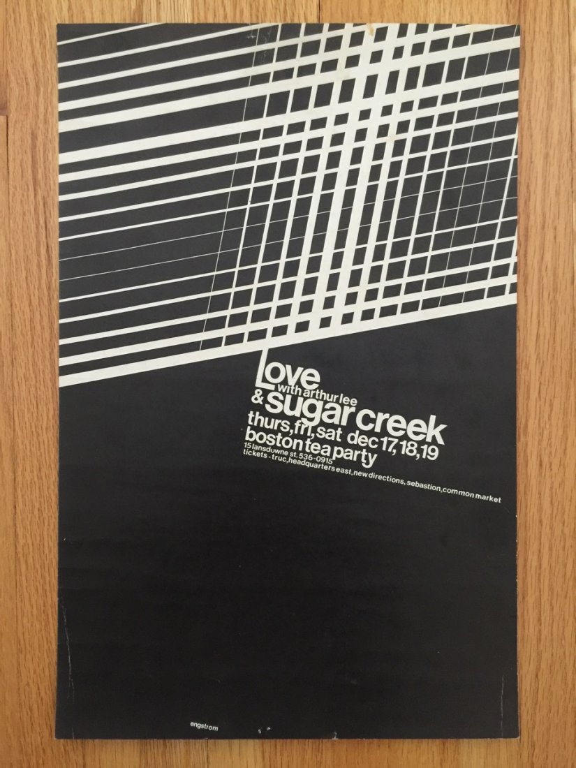Love/Sugar Creek: Boston Tea Party.: Rare: Love/Sugar Creek: Boston Tea Party. Original. Removed from door of venue night of concert.