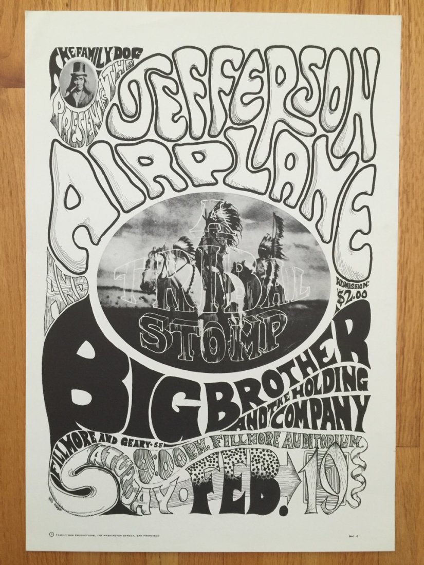 Jefferson Airplane/Stomp: Fillmore. FD-1: Jefferson Airplane/Stomp: Fillmore. FD-1. Second printing. Small bend left corner