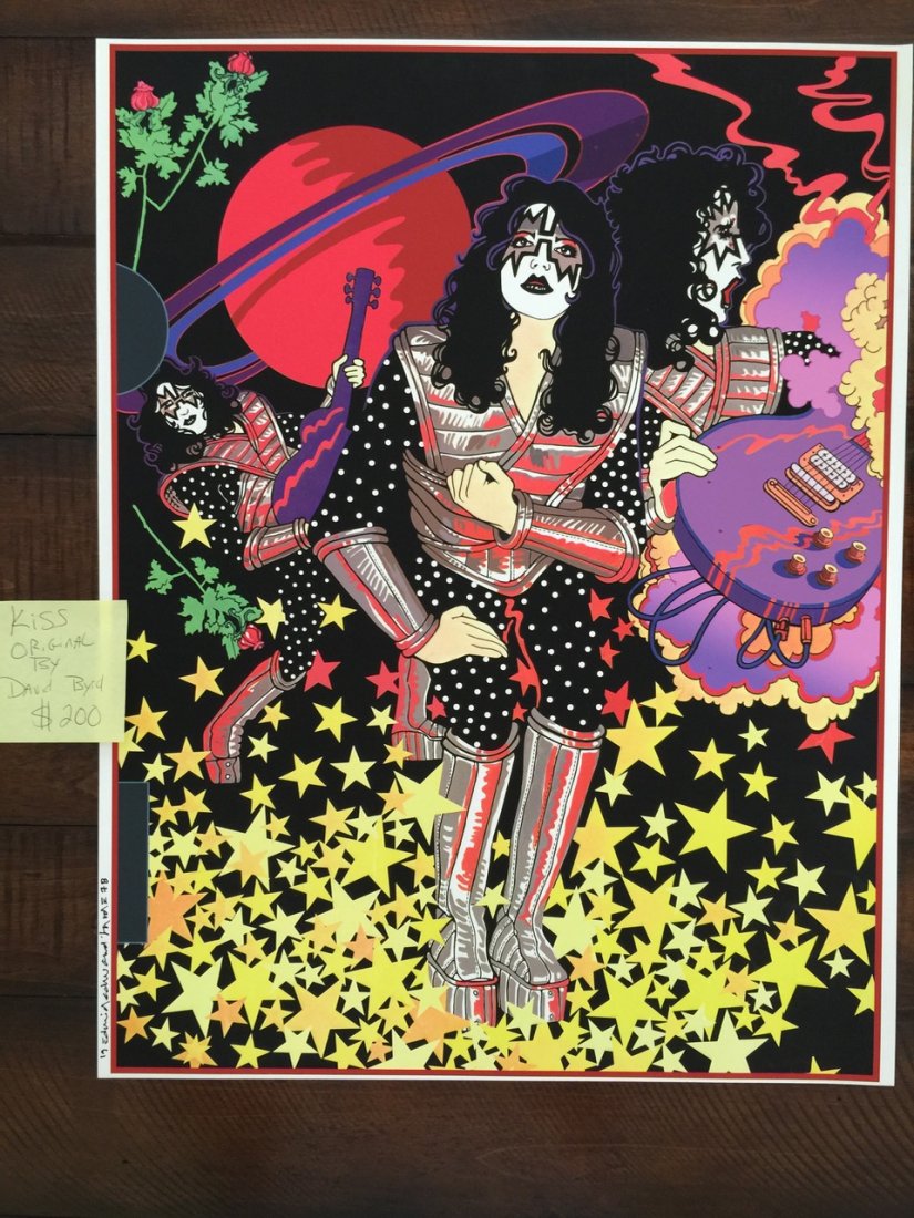 KISS POSTER FROM DAVID BYRD.: KISS POSTER FROM DAVID BYRD. Signed by Artist.