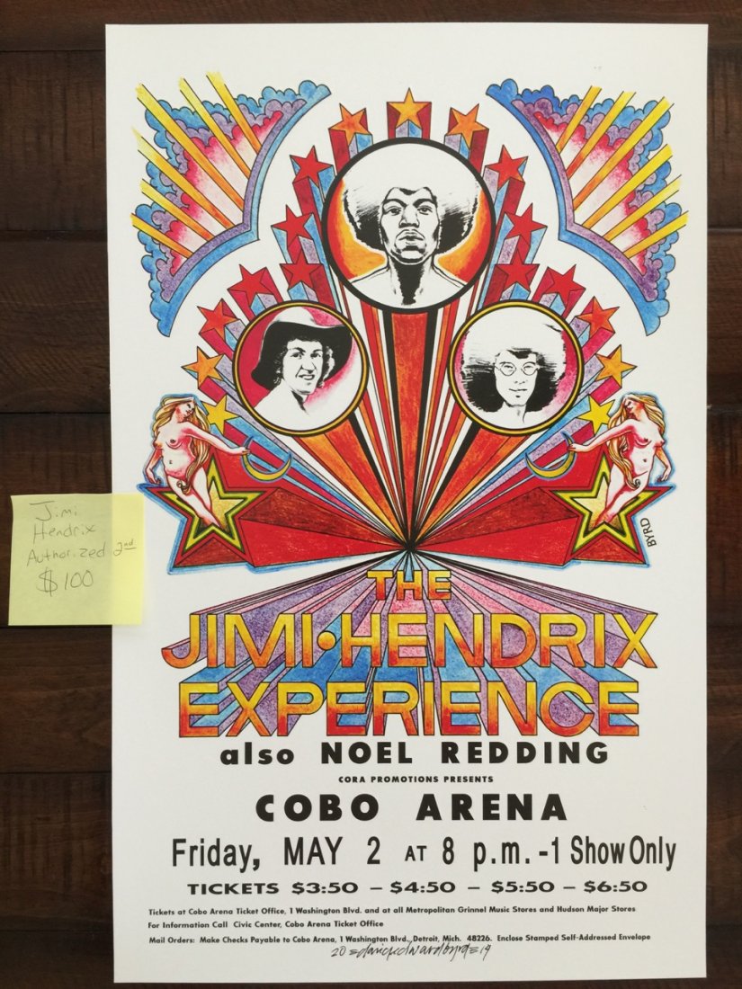 JIMI HENDRIX AT COBO ARENA: JIMI HENDRIX AT COBO ARENA. JIMI HENDRIX AT COBO ARENA. Rare authorized second print. Direct from the artist. David Byrd. On heavy stock. NEWLY ADDED 2ND LIMITED EDITION PRINTING -Â ONLY AUTHORIZED P
