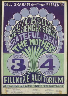 BG009 - Quicksilver Messenger Service Grateful Dead 1st: BG009 - Quicksilver Messenger Service - Grateful Dead - 1st !!!Wes Wilson's cool tones, arranged in a satisfyingly balanced design, advertise Quicksilver Messenger Service, The Grateful Dead, and The