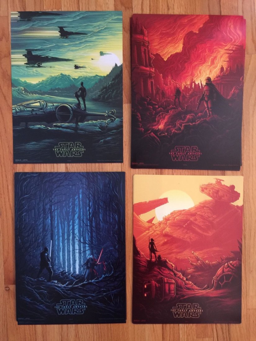 STAR WARS The Force Awakens 2015 AMC IMAX Poster Night: STAR WARS The Force Awakens 2015 AMC IMAX Poster Night - COMPLETE SET of 4 ! ! !FINAL SET! DON'T WAIT TOO LONG !!!STAR WARS The Force Awakens 2015 AMC IMAX Poster Night - COMPLETE SET of 4 ! ! !ORIGIN
