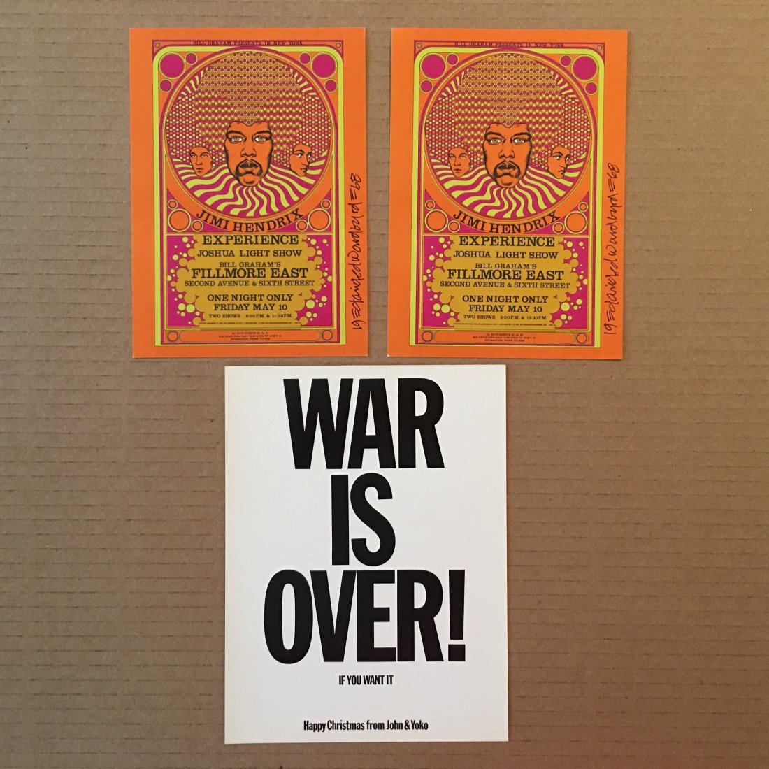 VINTAGE POSTCARD COLLECTION 15: FME007 Jimi Hendrix Postcard (2nd) SIGNED BY ARTIST ! ! ! FME007 Jimi Hendrix Postcard (2nd) SIGNED BY ARTIST ! ! ! ZZZ002109 WAR IS OVER - JOHN LENNON / YOKO ONO CHRISTMAS CARD 1970 Mint Condition. B