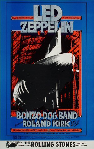Led Zeppelin Poster - 3rd: Randy Tuten. about 20 x 32 . The 3rd printing is on glossy cover stock and also bears a Wolfgang's Vault notation in the lower right hand margin. It was printed in 2006 by the Bill Graham Archives LLC