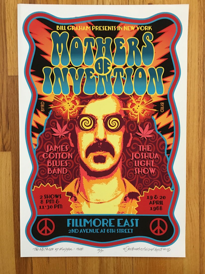 FRANK ZAPPA - SIGNED BY ARTIST: FRANK ZAPPA - SIGNED BY ARTIST DAVID BYRD. 2016