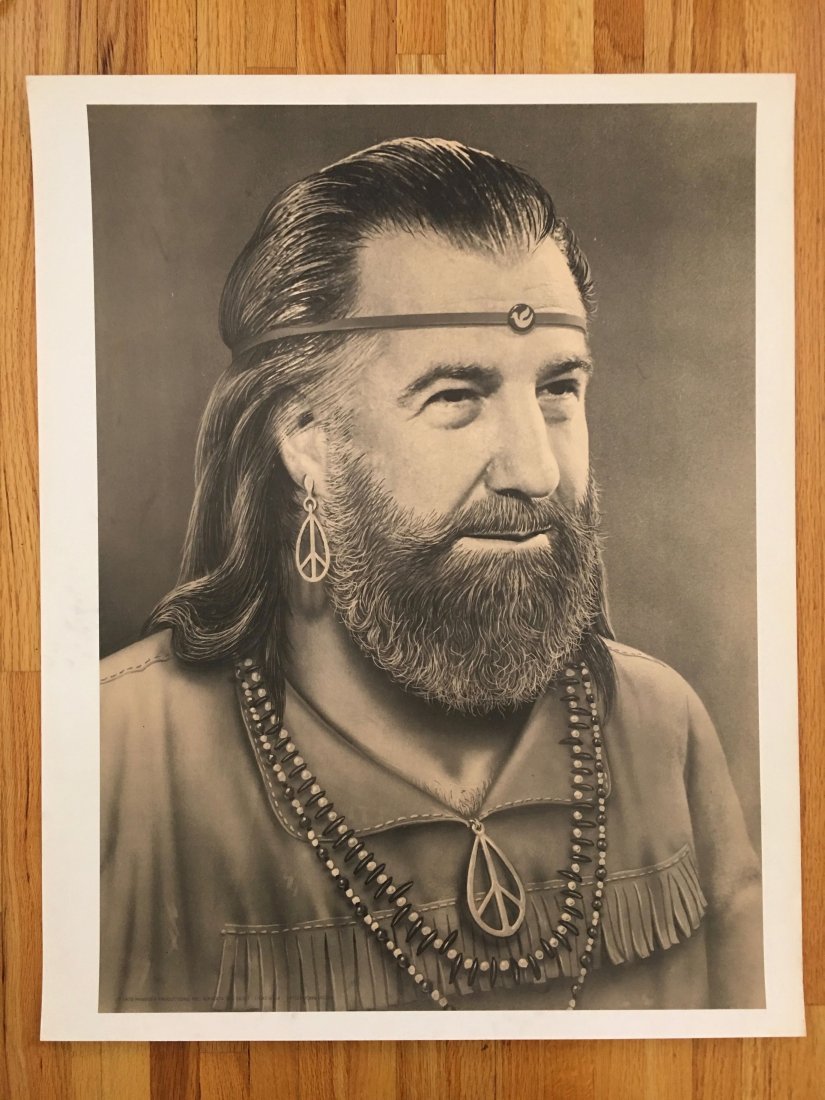 HIPPIE SPIRO AGNEW LITHO POSTER: HIPPIE SPIRO AGNEW LITHO POSTER. Near Mint. 1970 Pandora Productions. 20 x 30 approx.