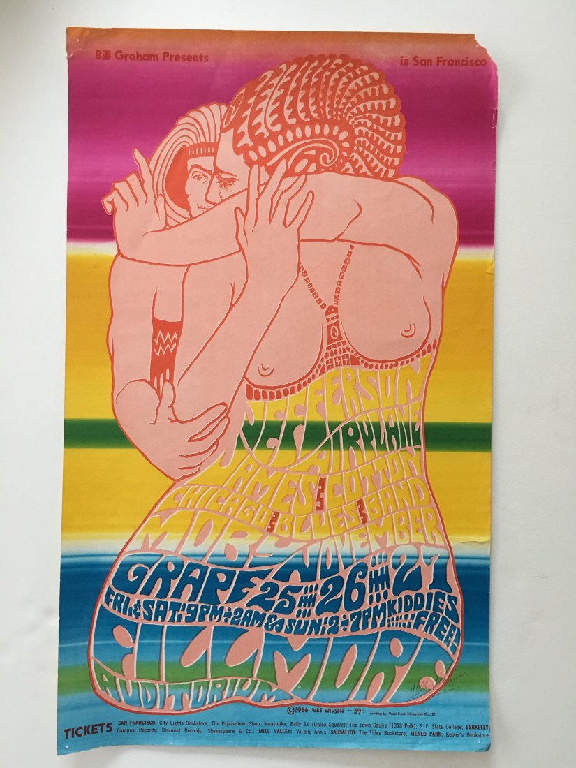 JEFFERSON AIRPLANE POSTER BG-39 - SIGNED WES WILSON (1 of 2)