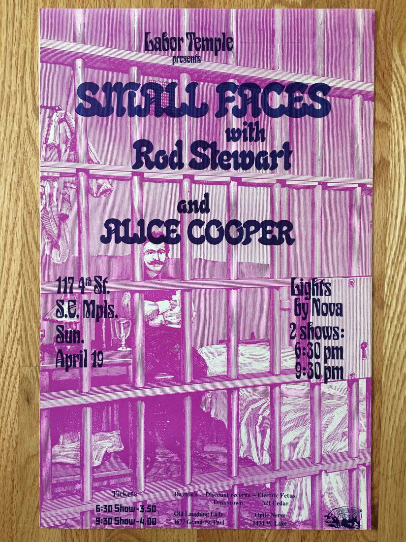 RARE-SMALL FACES ROD STEWART ALICE COOPER LABOR TEMPLE (1 of 2)