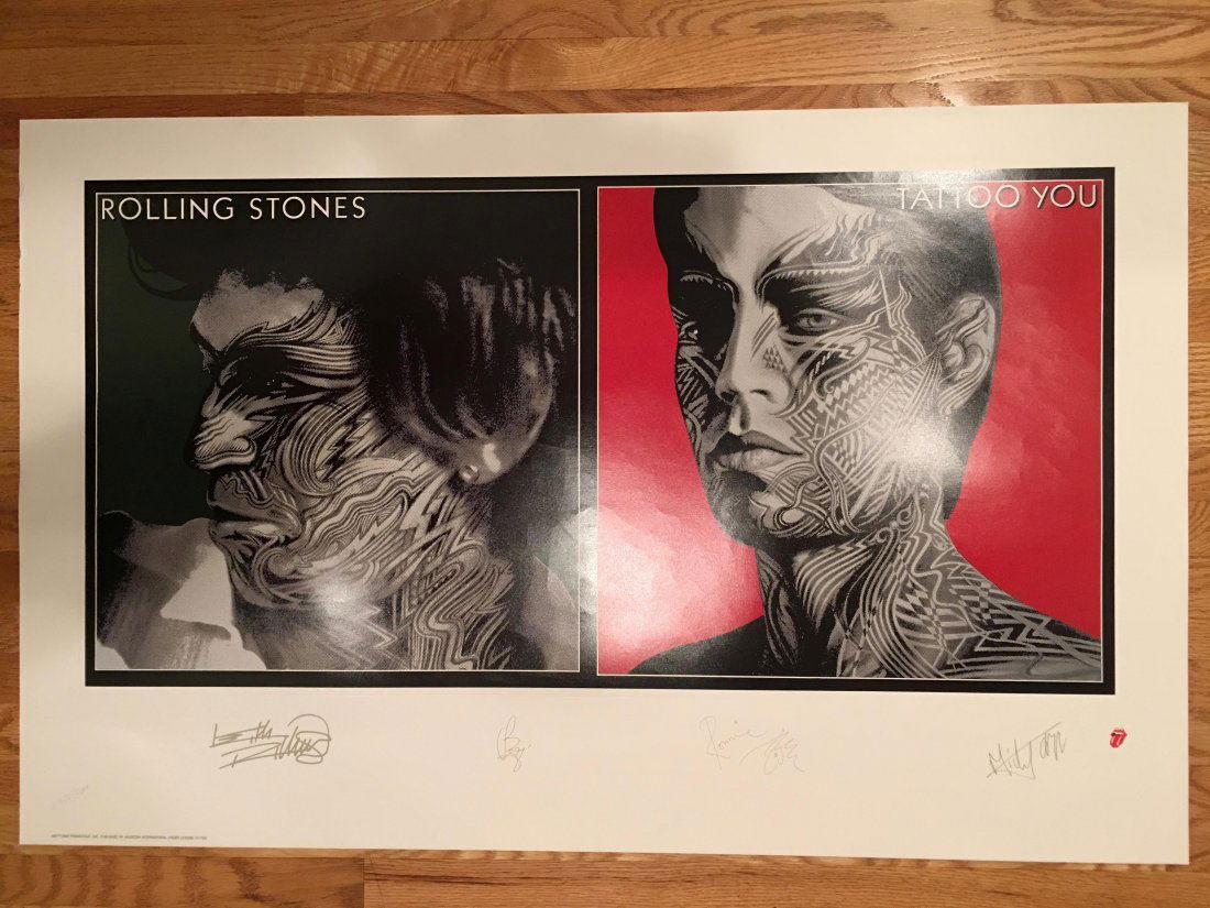 ROLLING STONES - TATTOO YOU - SIGNED IN PLATE (1 of 1)