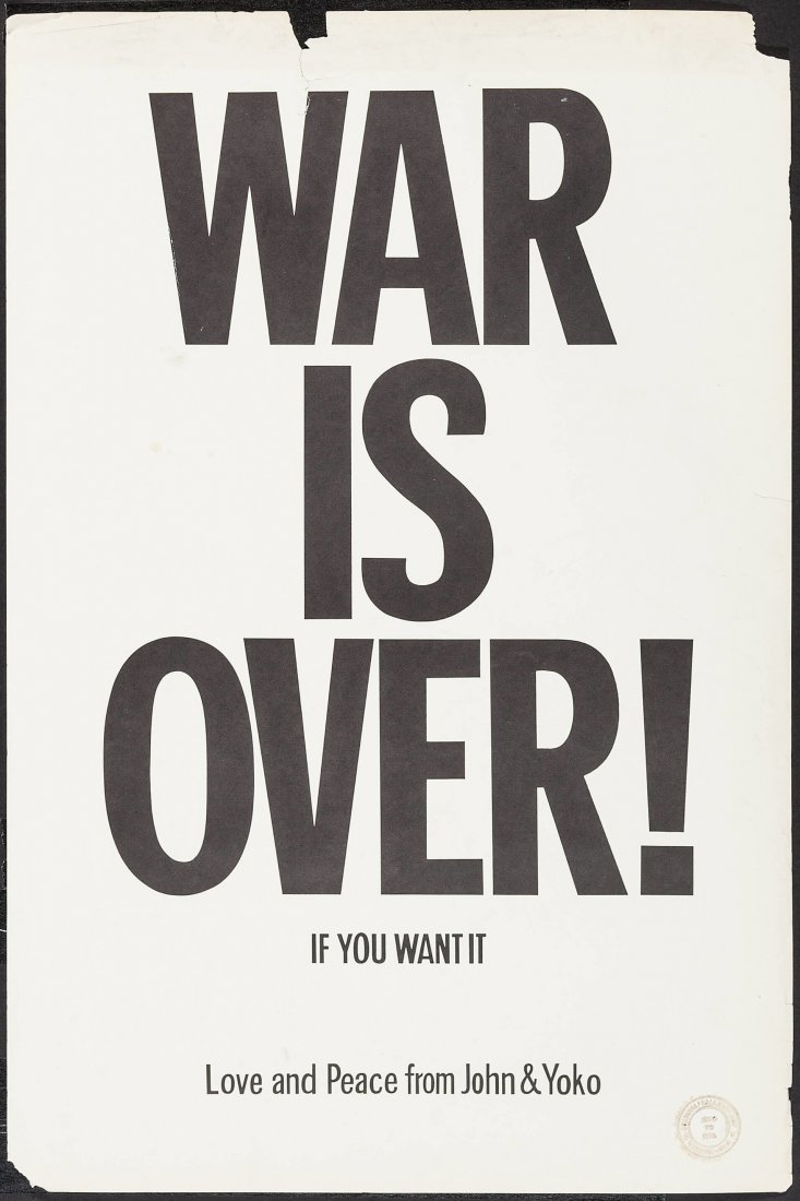 WAR IS OVER - ORIGINAL GALLERY POSTER WITH STAMP (1 of 2)