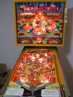 BALLY PINBALL WIZARD PINBALL MACHINE: BALLY PINBALL WIZARD PINBALL MACHINE - NEAR MINT CONDITION. EXTRA PARTS. NO COINS NEEDED. PERFECT WORKING ORDER. IMMEDIATE GAME ROOM PLAYABLE FUN ! ! ! MUST BE PICKED UP IN MINNESOTA.Manufacturer:Ball