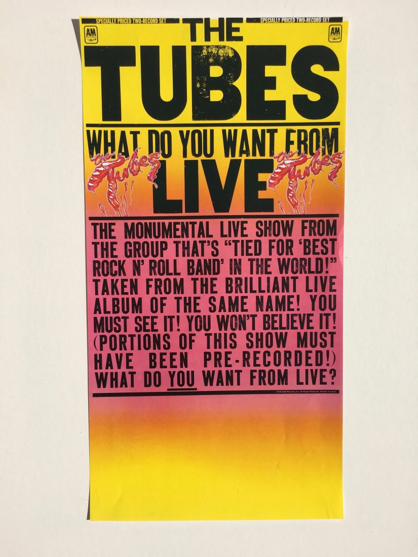 THE TUBES - WHAT DO YOU WANT FROM LIVE (1 of 1)