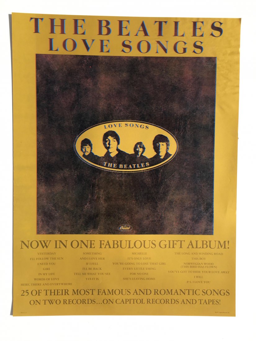 THE BEATLES LOVES SONGS PROMO POSTER - TWO ! (1 of 1)