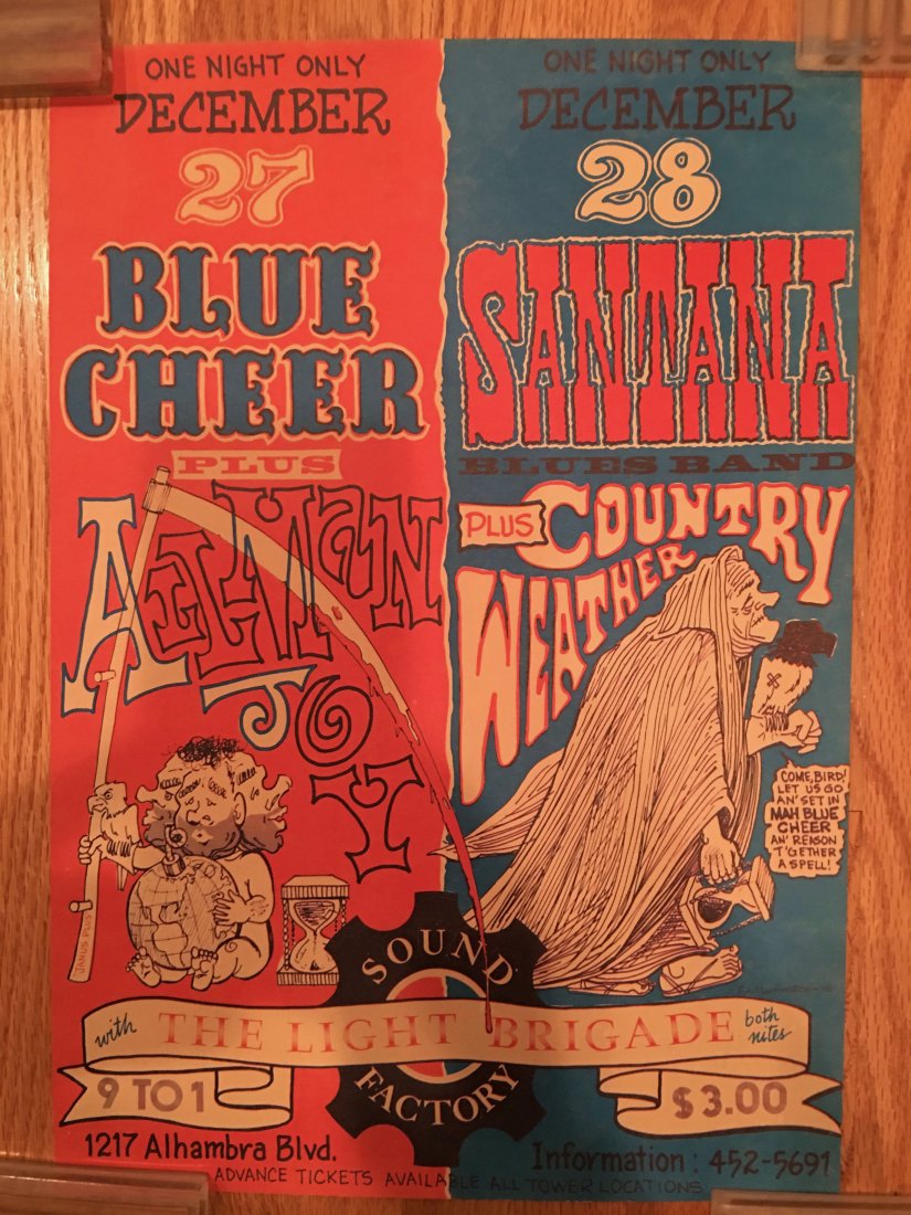 Santana - Blue Cheer poster - RARE - VINTAGE - MUST SEE (1 of 1)