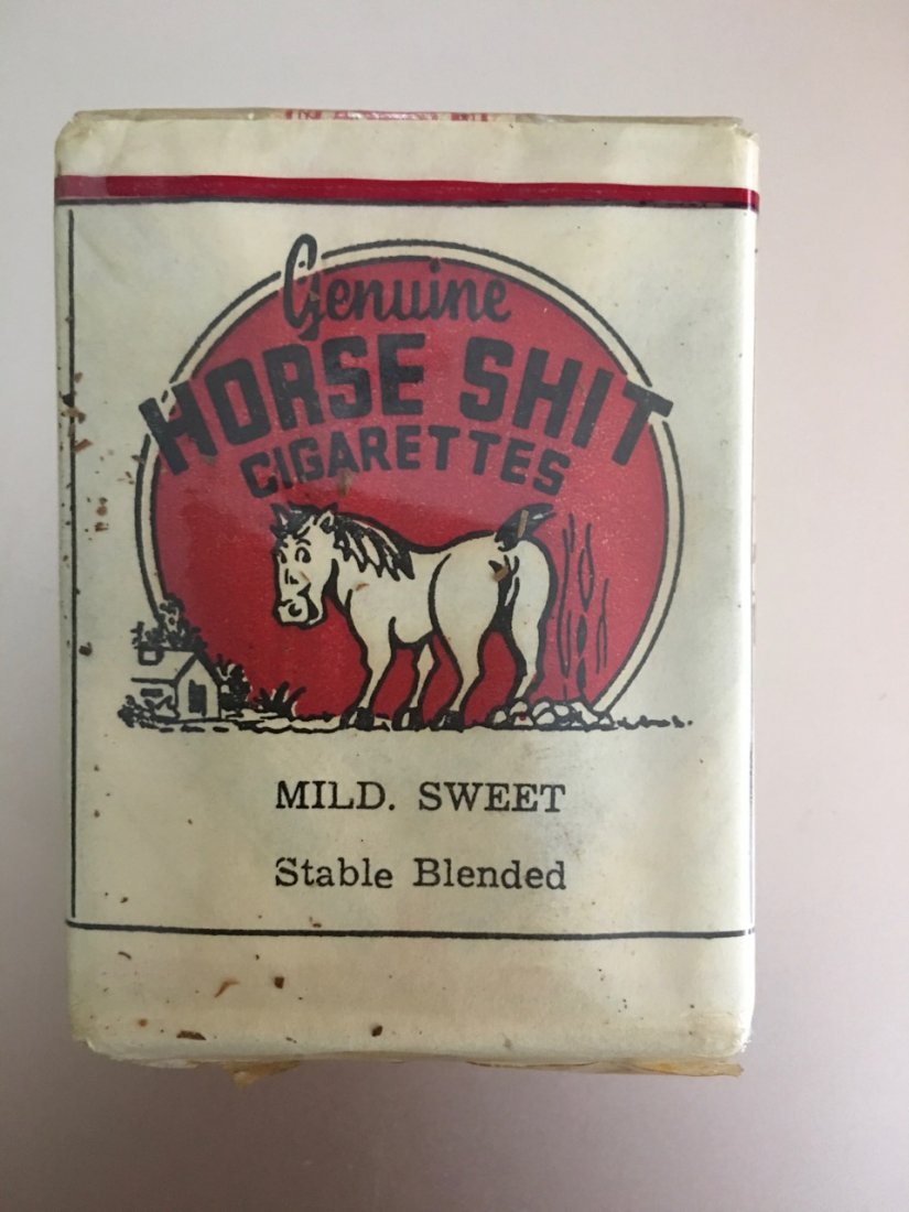 HORSE SHIT CIGARETTE  VINTAGE PACKAGE 1950a (1 of 3)