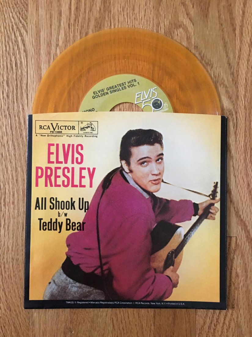 ELVIS PRESLEY 42rpm RECORD - ALL SHOOK UP - TEDDY BEAR (1 of 1)