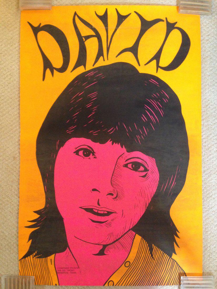 SUPER RARE DAVID CASSIDY BLACKLIGHT POSTER: SUPER RARE DAVID CASSIDY BLACKLIGHT POSTER. 24 x 36. Poster from COMPASS POINTS.